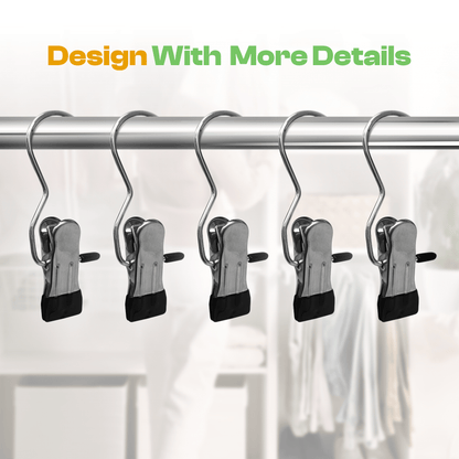 Multi-Purpose Stainless Steel Hanging Clips with Hooks |🔥Flat 50% Savings🔥
